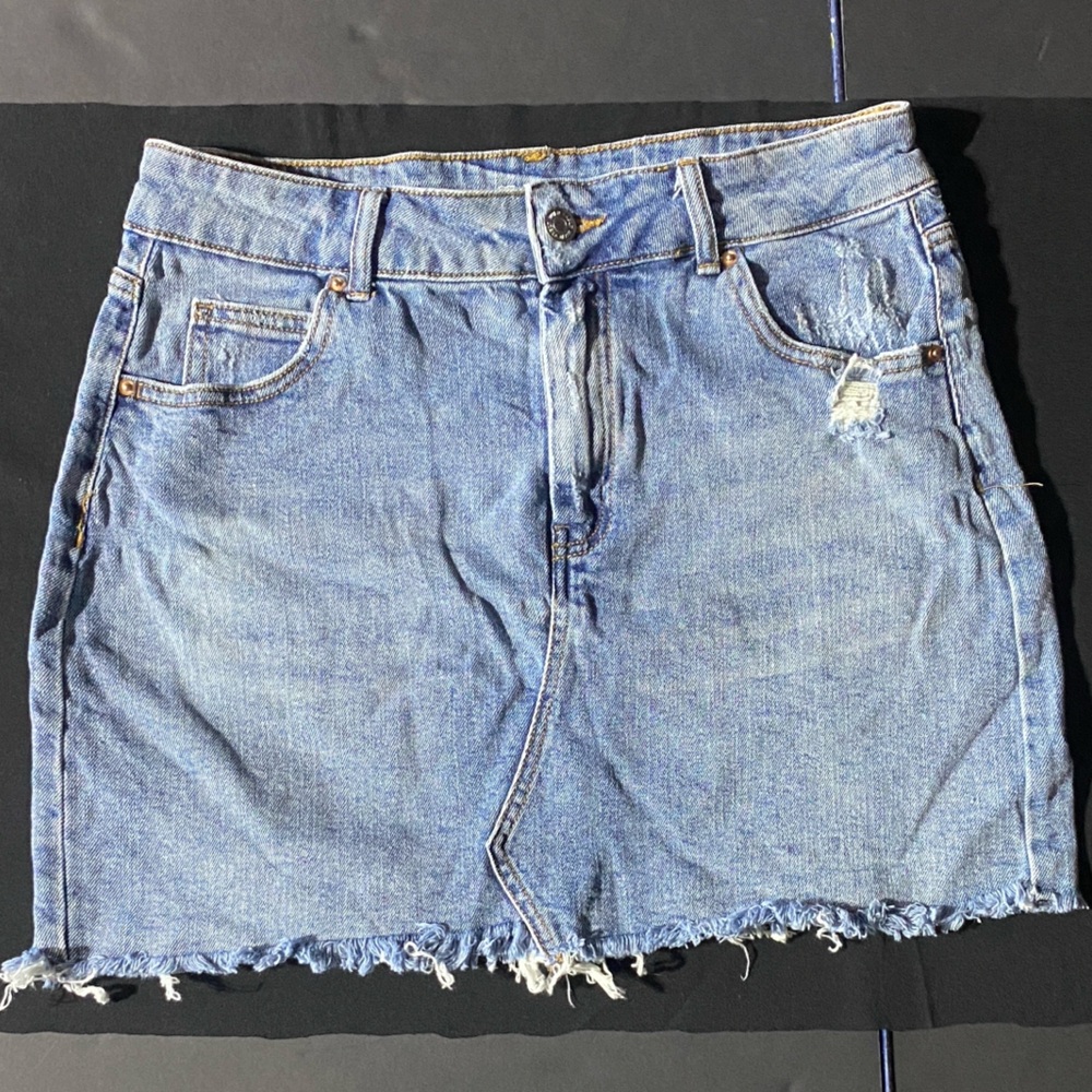 Wild Fable Distressed Light Blue Mini Skirt